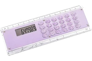 Multifunctional Double Side 15cm Ruler Integrated 8 Digit Calculator Lightweight Design for Students Professional Ruler Calcu