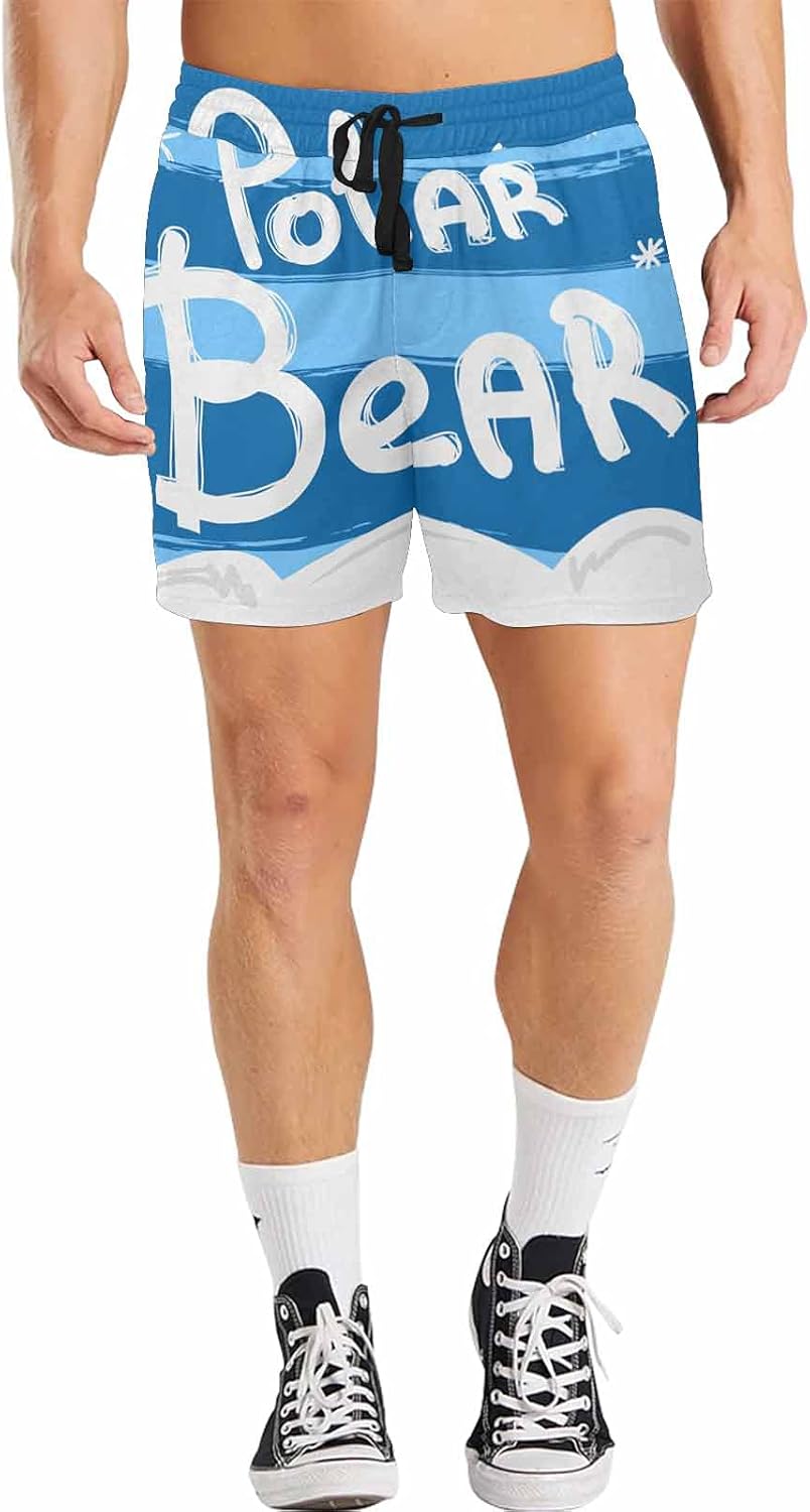 InterestPrint MidLength Running Shorts with Pocket for