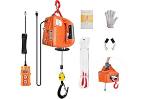 SPPRVINE Electric Hoist Winch 2202LBS Portable Winch Crane 1500W 110V Power Winch Crane, 25ft Lifting Height with Wire Remote Controller, for Garage, Warehouses, Factories