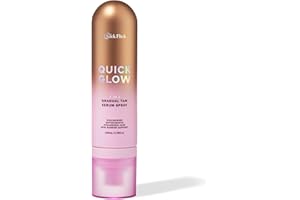 THE QUICK FLICK 2-In-1 Gradual Face Tanner Serum Spray | Natural Quick Glow with Hyaluronic Acid, Vitamin B5 & Niacinamide | Vegan, Fast-Drying, & Hydrating Mist for All Skin Types (3.38 Fl Oz.)