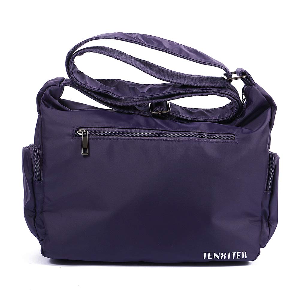 TENXITER Multi Pocket Shoulder Bag Corss-body Purse Waterproof Nylon Travel Handbags for Women