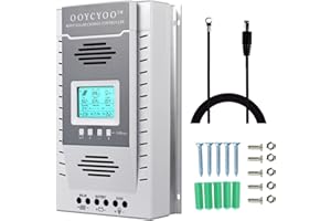 OOYCYOO 100amp MPPT Solar Controller, 100V Input, LiFePO4 (Lead Acid AGM) Lithium Battery, Maximum Input Voltage 100V, Power 1300W / 2600w (12V / 24V), Automatic Identification (k100a)