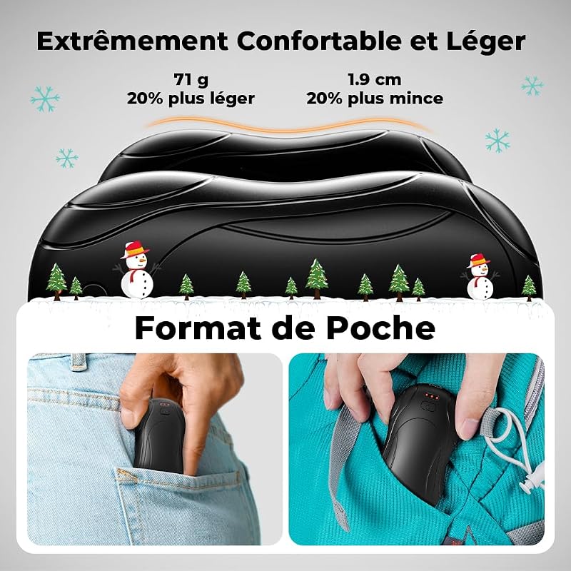 Chauffe Main Portable, 23H, 6000mAH Conception Divisée Amovible — photo 8 sur 8