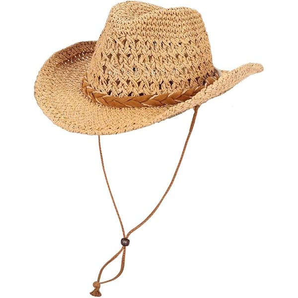 5749 Straw Cowboy Hat For Women And Men With Shapeable Wide Brim Sun Beach Gossifan Women main image 2