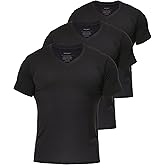 Comfneat Men's Undershirts Viscose V-Neck Cool Feeling T-Shirt 3-Pack
