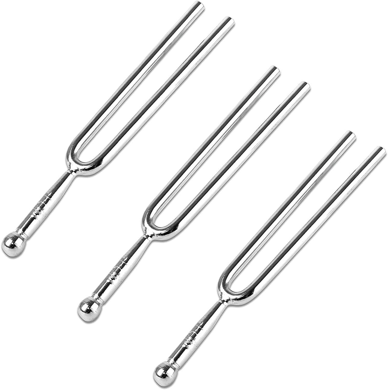 Boisbresil 3pcs A440 Tuning Fork, Guitar Violin Tuning Fork Musical Tuning Fork Set Tuning Instrument Aluminium Tuning Forks Tone Tool (12.5 x 1.9cm)