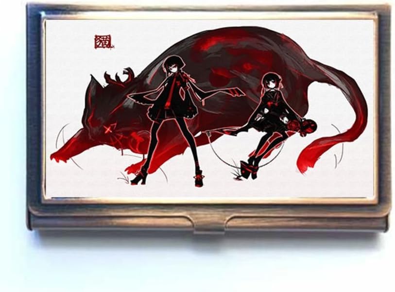 Cat chain eyes Girls hair kicdoc kiku original red - scarf Custom Rectangle Bronze Business Name Card Case,Stainless Steel Good quality card box holder