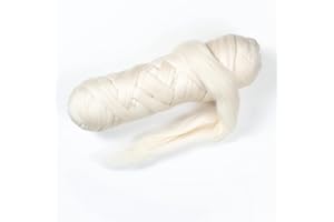 Kondoos Natural Wool Bulk 2 lb roving, Best Wool for Spinning, arm Knitting, Felting, Chunky Blankets and Tapestry. Natural Colors, un-Dyed Fiber Yarn. (Ecru, 2 lb)