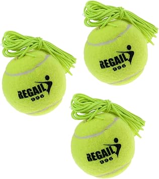 Amazon N A 3個 テニスボール 硬式テニス 練習 テニストレーナー ロープ付き 弾性テニスボール ジュニア トレーニング N A 硬式テニストレーナー 練習機