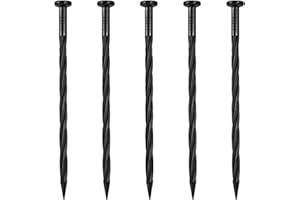 CAIGAIC Landscape Spikes 50 Pack,8 Inch Spiral Plastic Garden Landscape Anchoring Spikes for Paver Edging, Weed Barrier, Artificial Turf