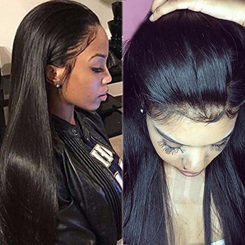 Elisheva 360 Lace Frontal Wigs Pre-Plucked Hairline Brazilian Virgin Human Hair Straight wigs 360 Lace Wig with Baby Hair for Women 150% Density 18inch Natural Color