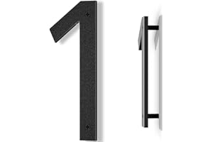 IVERRA 10 Inch Black House Numbers for Outside, Large Floating Home Address Numbers, Modern Outdoor House Number for Wall Str