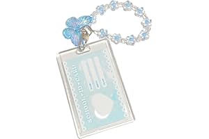 Hileapx Kpop Photocard Holder Keychain, Cute Acrylic Butterfly Photo Card Holder for Kpop Album Card (No Photocard)