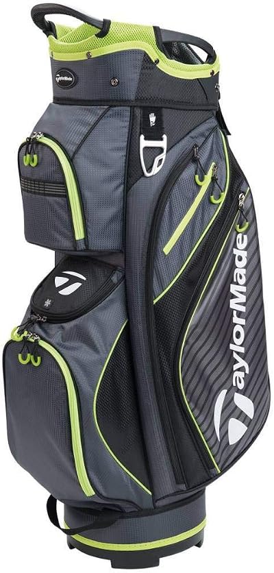 TaylorMade Pro 6.0 Cart Bag – 9 Pockets, Key Lock Base, Padded Strap
