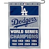 Dodgers 8 Time World Champions Series Double Sided Garden Flag