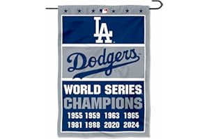 WINCRAFT Dodgers 8 Time World Champions Series Double Sided Garden Flag