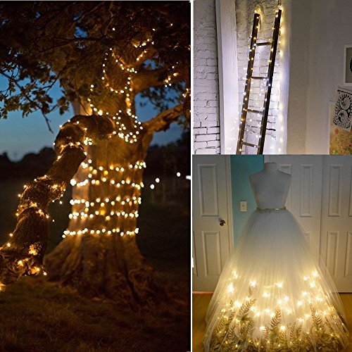 TOFU Decorative String Lights, 5 ft 40 LED Battery Operated Copper Lights Jar for Wedding, Home, Birthday, Indoor, Outdoor, Bedroom, Dorm, Party, Christmas Tree Decoration (Snowflakes White)