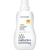 ATTITUDE Liquid Laundry Detergent, EWG Verified, HE Compatible, Plant-Based & Vegan, Natural Laundry Soap, Citrus Zest Scent, 35 Loads, 35.5 Fl Oz