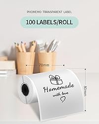 Phomemo Transparent Thermal Label Paper, Size