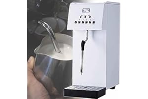 Commercial Milk Frother, Automatic Stainless Steel Steam Frother with Touch Control LED Display, 5 Temp Settings, External Wa