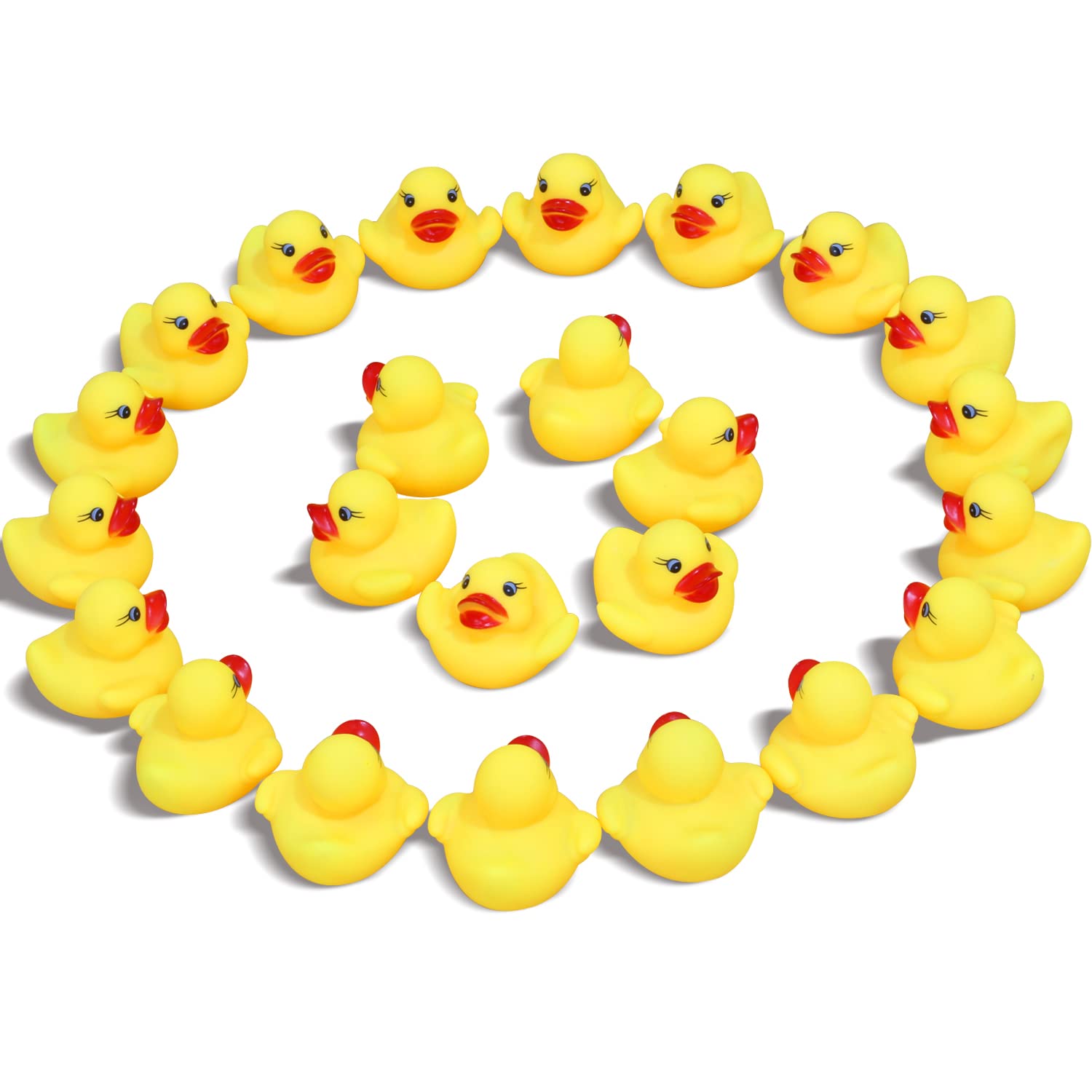 NOVELTY PLACE Float Rubber Duck Ducky Baby Bath Toy for Kids (24 Pcs)