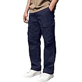 DOWMQ Mens Cargo Pants Elastic Waist Stretch Pants for Men Lightweight Quick-Dry Hiking Pants with Multi Pockets