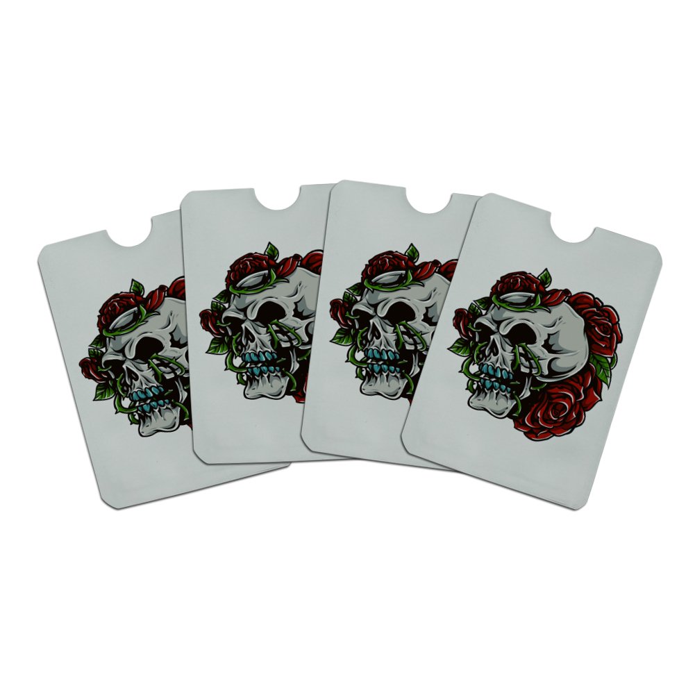 Card & ID Cases Human Skull Roses Life and Death Credit Card RFID Blocker  Holder Protector Wallet Purse Sleeves Set of 4 foretadrenaline.com