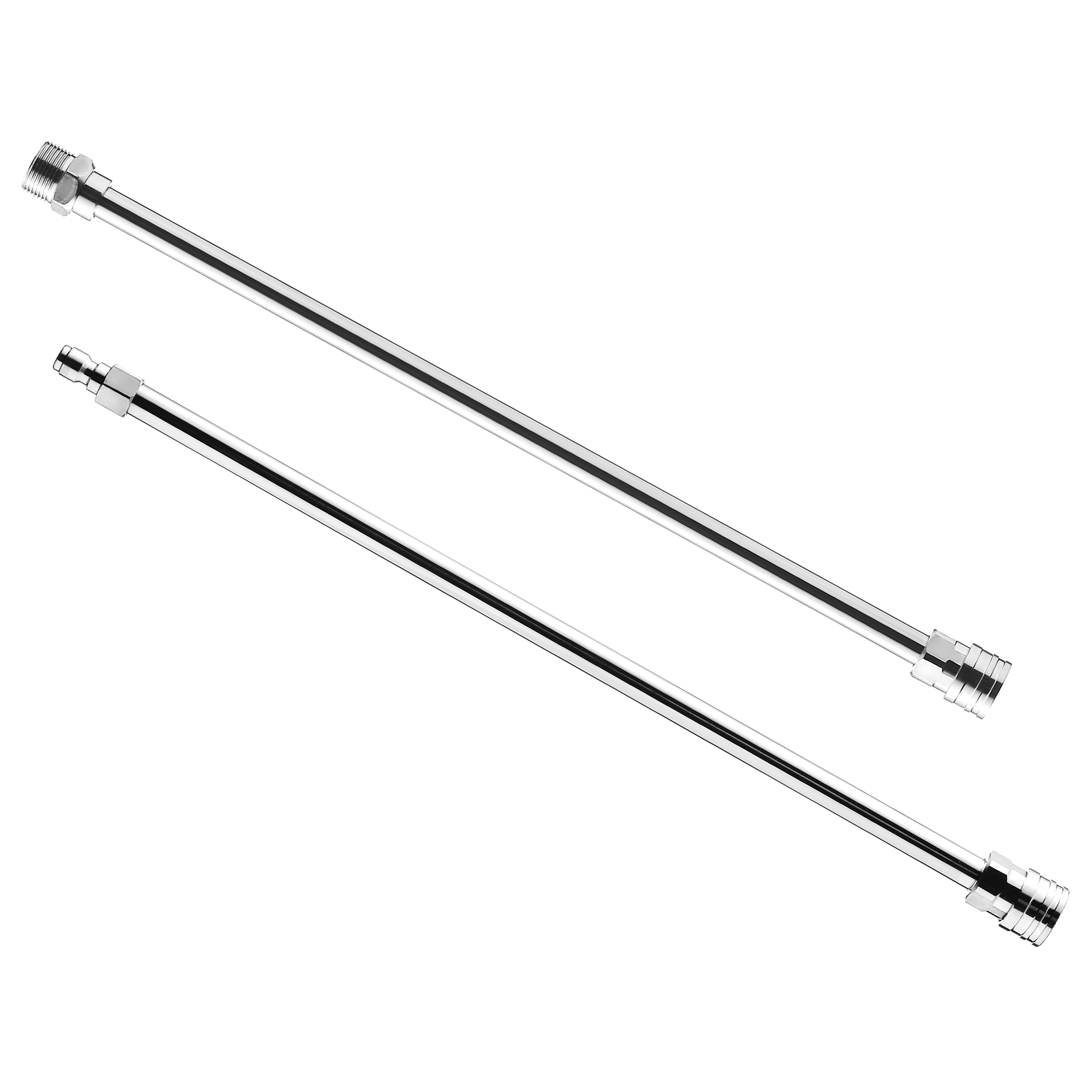 Photo 1 of PWACCS Pressure Washer Wand Extension Kit — Dual Stainless Steel Power Washer Lance for Pressure Washing Accessories — M22 to 1/4" Quick Connect — 17 Inch Both