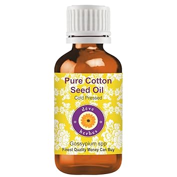 Deve Herbes Pure Cotton Seed Oil (Gossypium spp) Therapeutic Grade Cold Pressed 100ml