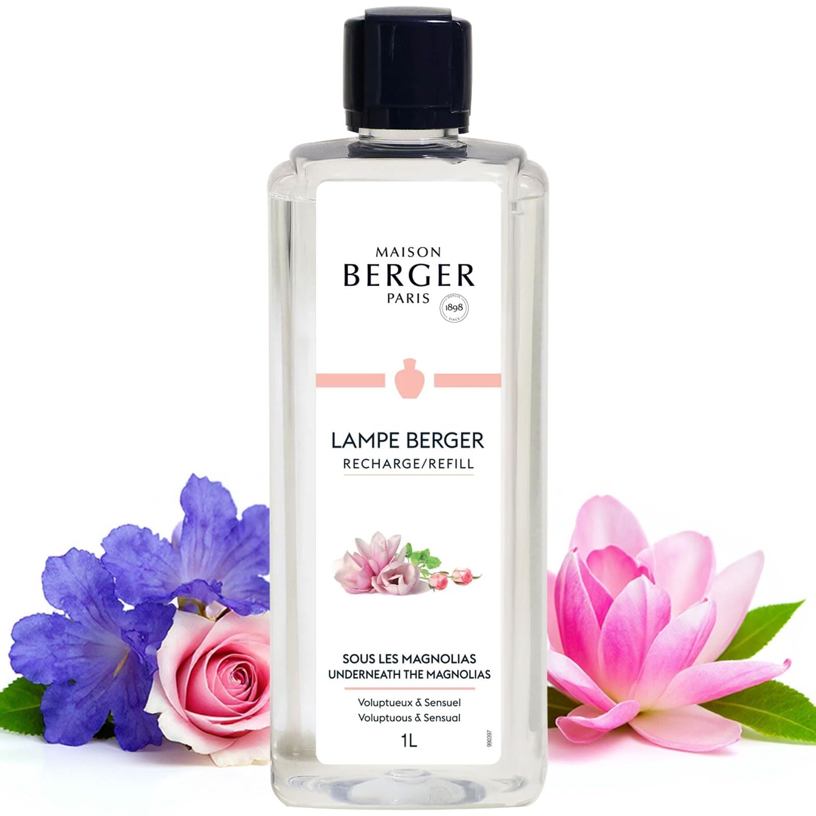 MAISON BERGER Underneath The Magnolias Lamp Berger Fragrance Refill, 1 Liter – 2-in-1 Catalytic System, Neutralizes Odours Then Diffuses Fragrance, Blooming Magnolia with Jasmine and Rose Accents — image 1
