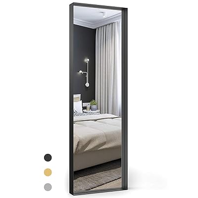 Buy Upland Oaks Full Length Mirror For Floor Wall In Bedroom Seamless Metal Frame Big Tall Large Full Body Mirror Leaner Mirror Size 65 X 21 Black