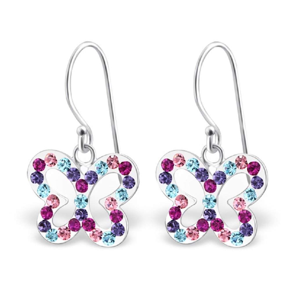 925 Sterling Silver Butterfly Dangle Earrings for Women & Girls – Cute Nature Inspired Drop Jewellery Gift Boxed