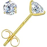 Leejory Moissanite Earrings for Men Women, 0.6ct-4ct D Color VVS1 Clarity Round Cut Moissanite Stud Earrings White Gold 925 Sterling Silver Stud Earring Gifts Birthday Anniversary Valentine's Day