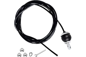 KORIKAHM Home Gym Fitness LAT Pulldown Cable Replacement 78/118/ 236 Inch, 6mm Adjustable Length for Pulley System Cable Machine Workout Equipment, Steel Wire Rope with Rubber Stopper Ball (236 Inch)