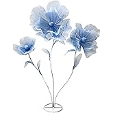 FLORACROWEN Giant Flowers for Decoration - 5.58 Ft Adjustable Waterproof 3D Silk Faux Large Flowers Decor for Birthday Party Garden Office Home Wedding Hotel Shop Window Display (Blue)