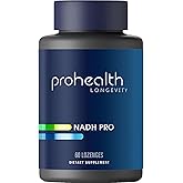 ProHealth NADH Pro - Boost NAD+ (25 mg, 60 Fast-Acting lozenges) Boost Energy, Memory and Focus | Mood Support | Antioxidant | ATP Production