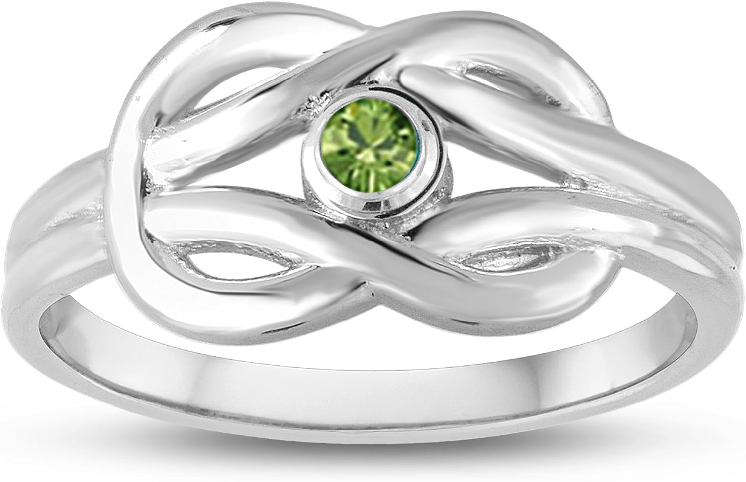 Amazon.com: Esty & Me Double Love Knot Ring with August Simulated
