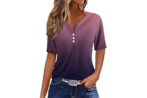 COTECRAM Summer Tops for Women 2024 Vacation Trendy V Neck Boho Short Sleeve Shirts Casual Loose Comfy Tunics