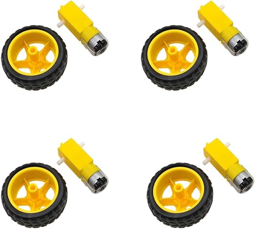 Amazon Treedix 4組 車輪 電動モーターキット ラジコンカー スマートかー ロボット用タイヤ プラスチックギアパーツ おもちゃ Dc 3 6v Diy Arduino 電子工作用 ラジコン ドローン 通販