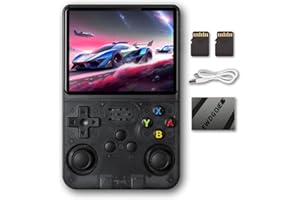 EWDGOES R36S Handheld Game Console 3.5 inch Retro Emulator System Transparent Black 64GB