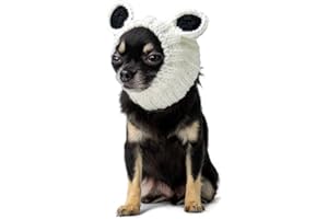 Zoo Snoods Panda Costume - Warm Knit Dog Snood Wrap for Pets, Neck Ear Cover Protection, Halloween Winter (Small)