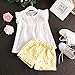 Happy Town Toddler Kids Baby Girls Outfits Clothes T-Shirt Blouse Tops and Floral Shorts Pants Suit 2PCS Set (4T, Yellow)