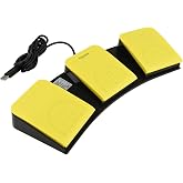 OLLGEN USB Foot Pedal for PC Gaming,Optical Control Foot Switch,Computer Map Mouse Keyboard Hotkey Combination Key Keypress Simulator Program Page Turner Transcription HID (USB Triple Foot Pedal)