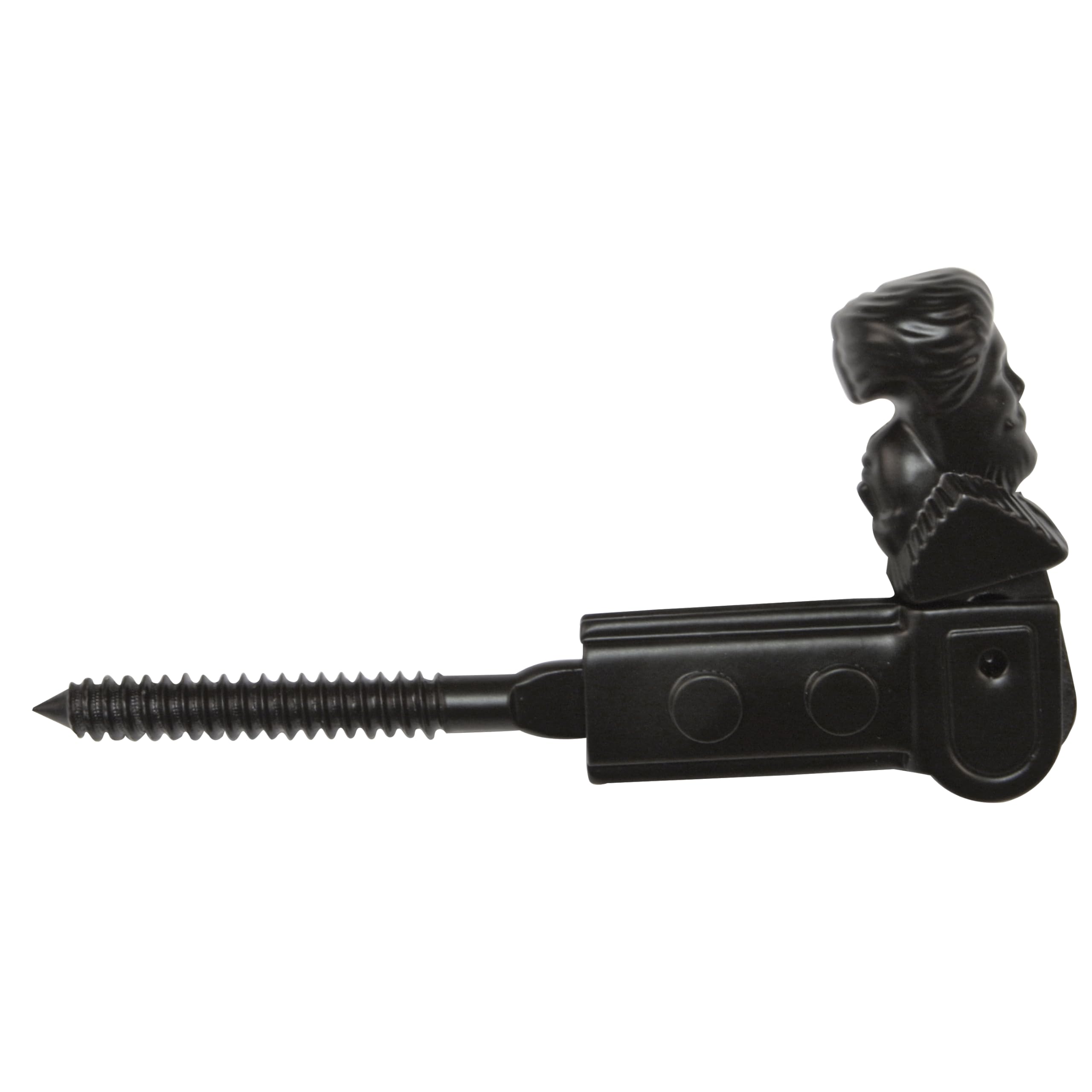 Amig - Decorative Window Shutter Bracket Model 3 | Dimensions: 130 x 60 mm | Forge Style Safety Anchor | Prevents Bumps and Breakages | Made of Steel with Black Epoxy Coating in Matt Finish