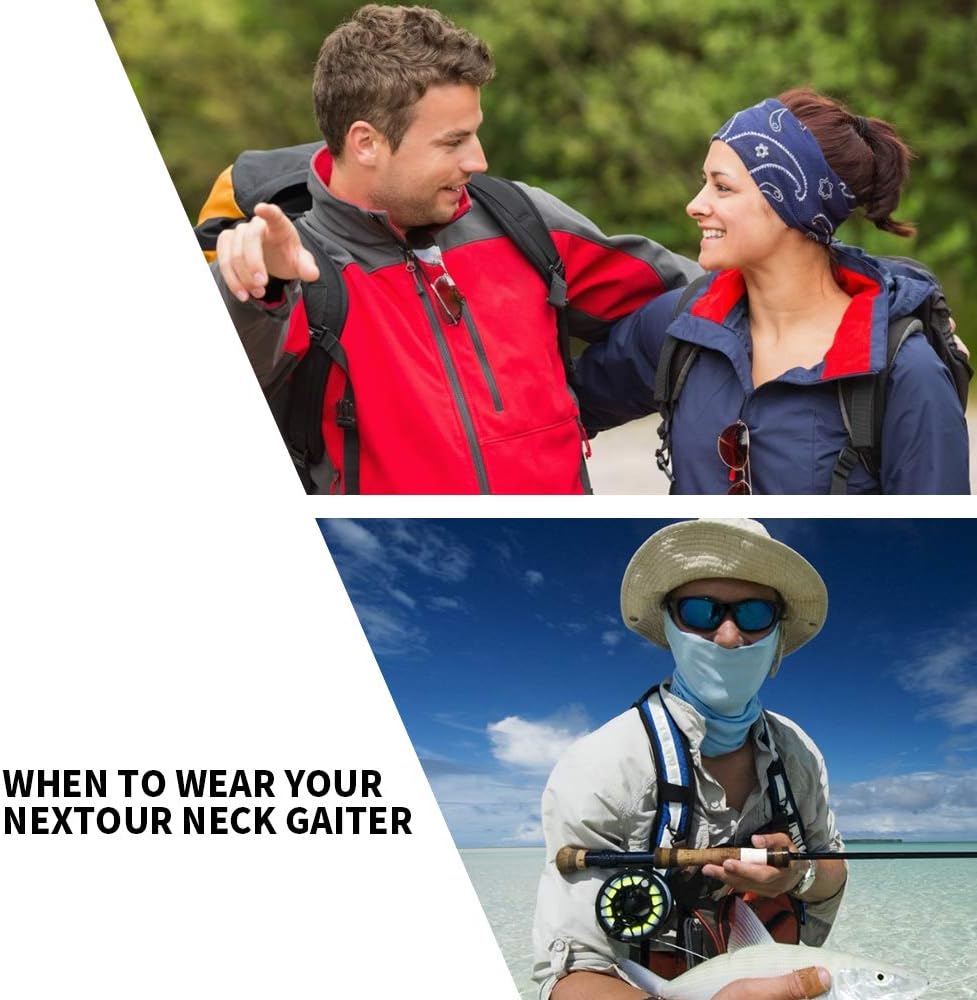 NEXTOUR Neck Gaiter Headwear Headband Head Wrap Scarf Mask Neck/Ear Warmers Headbands Perfect for Winter Fishing, Hiking, Running, Motorcycle etc& Daily Wear for Men and Women : Clothing