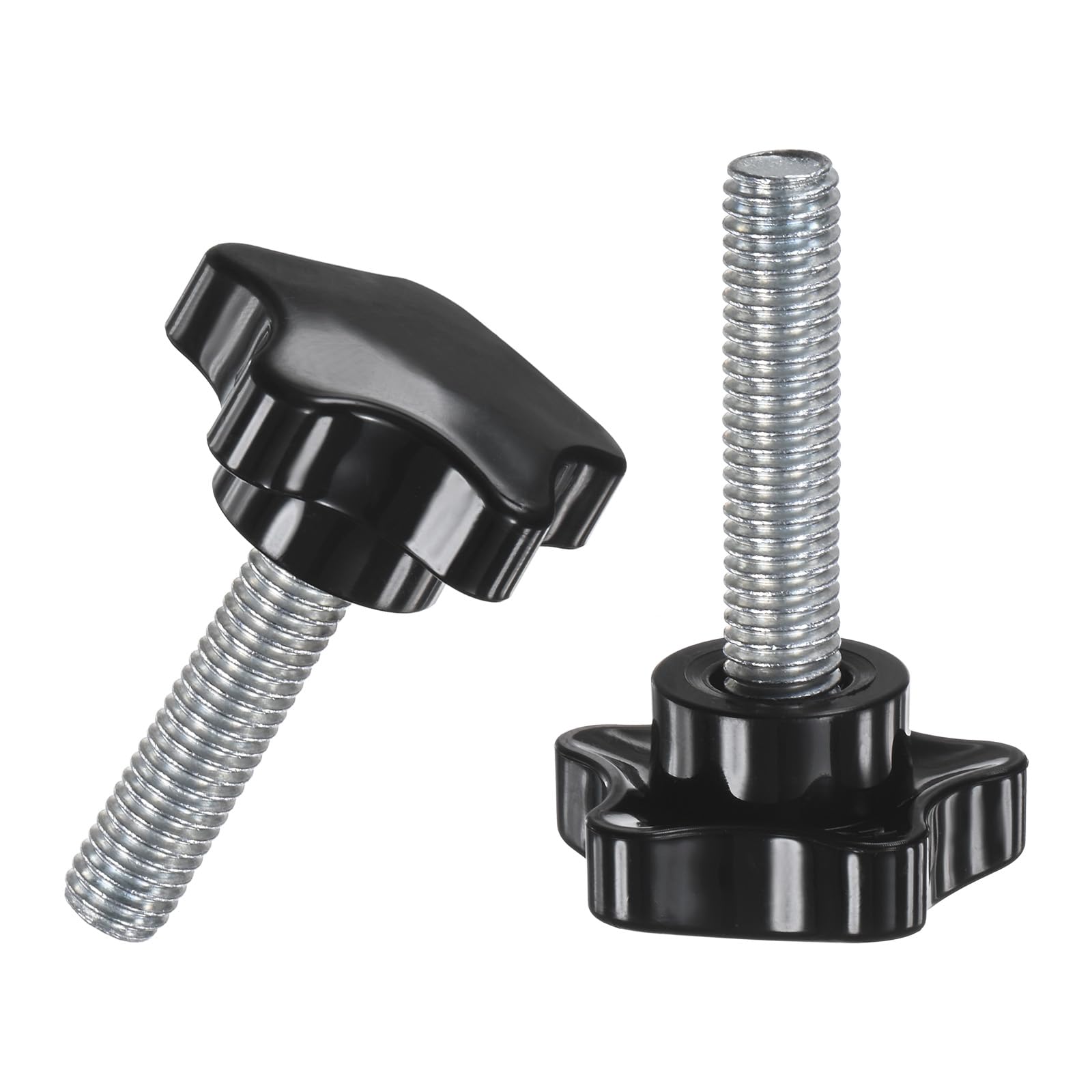 M METERXITY 2-Pack Star Clamping Knobs, M10x40mm Male Thread Hand Tightening Screw for Machinery/Electronic/Furniture/Umbrella Base, Machine Handle Replacement [39mm, Black]