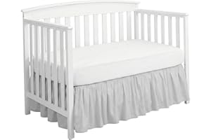 Crib Bed Skirt 28 x 52 9 inch Baby Crib Skirt with 14 inch Ruffle Drop Polyester-Cotton Cribs Dust Ruffle for Boys Girls Nurs