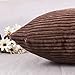 Home Brilliant Brown Throw Pillow Cover 18 x 18 Solid Supersoft Corduroy Stripes Square Throw Pillow for Couch S ofa Bedroom Living Room Chair, 18x18 inches (45cm), Brown