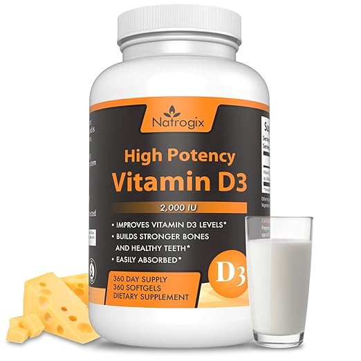 Natrogix Vitamin D3 2000 IU, 360 Softgels