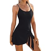 Pink Queen Women's One Piece Swimsuit 2026 Tummy Control Swim Dresses Skirt Adjustable Straps Bathing Suit Beachwear